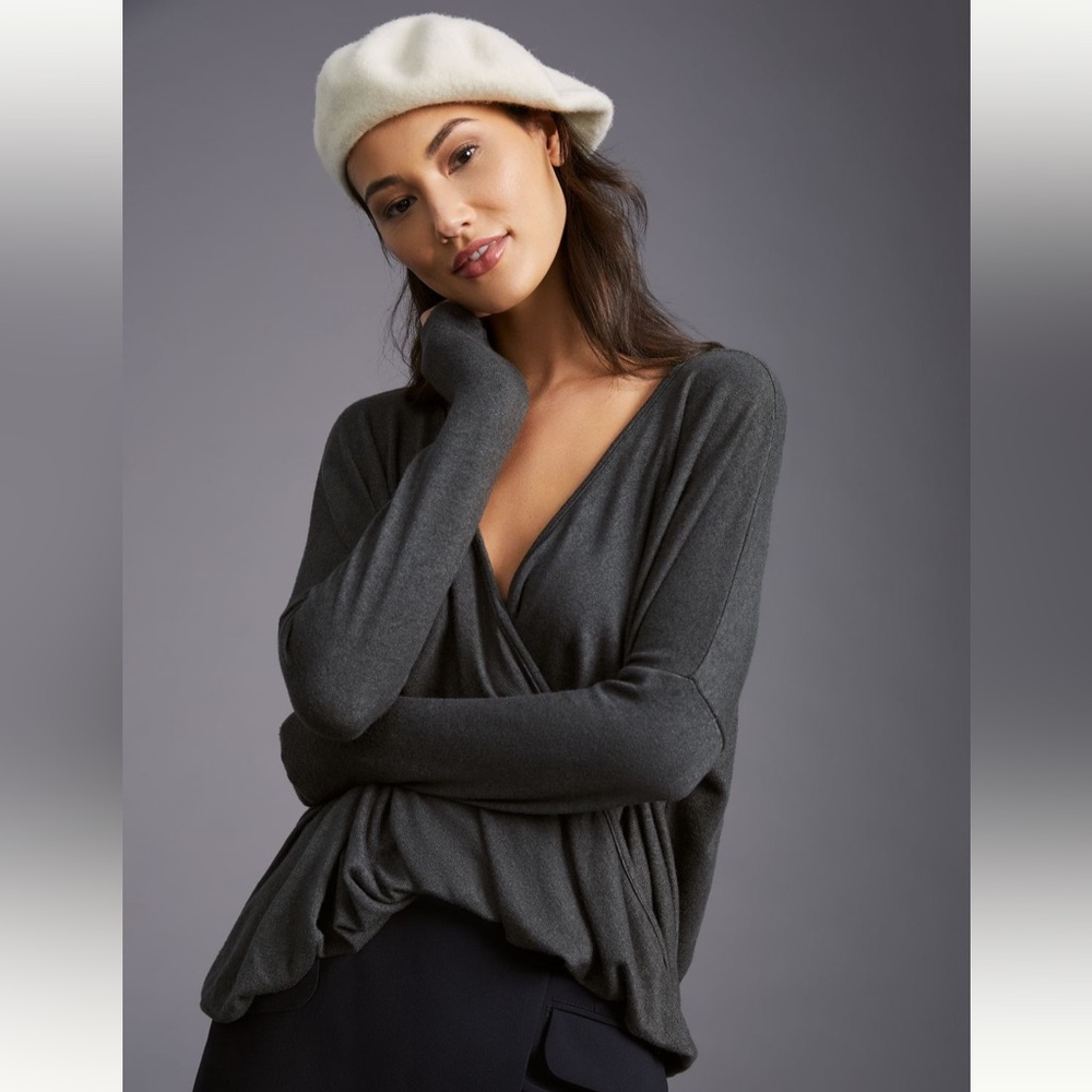 Anthropologie Amadi Draped Wrap Knit Top, Size XL - Picture 2 of 8